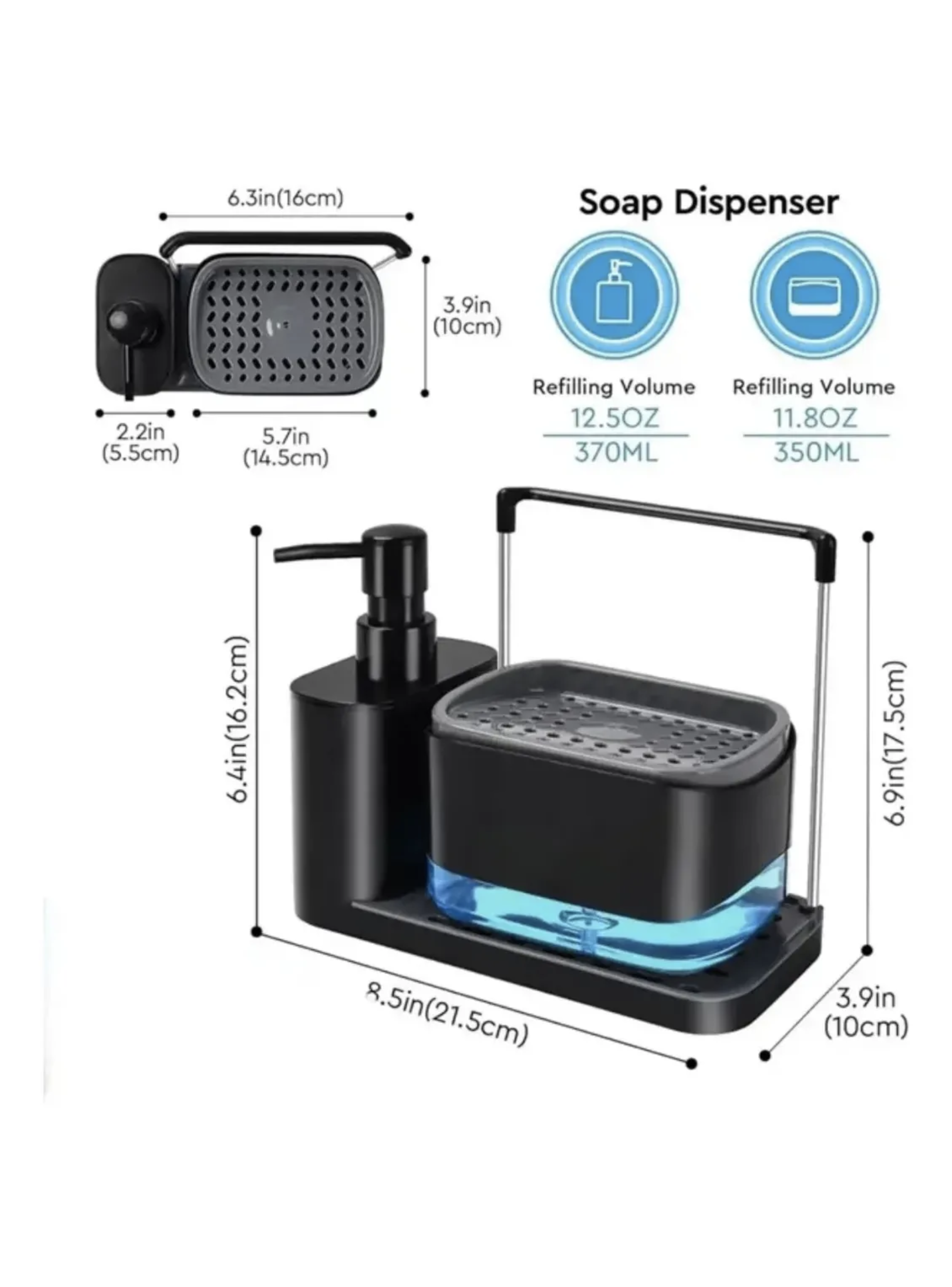 Dispensador Lava Loza Cocina Con Portaesponjas Y Portatoalla-5