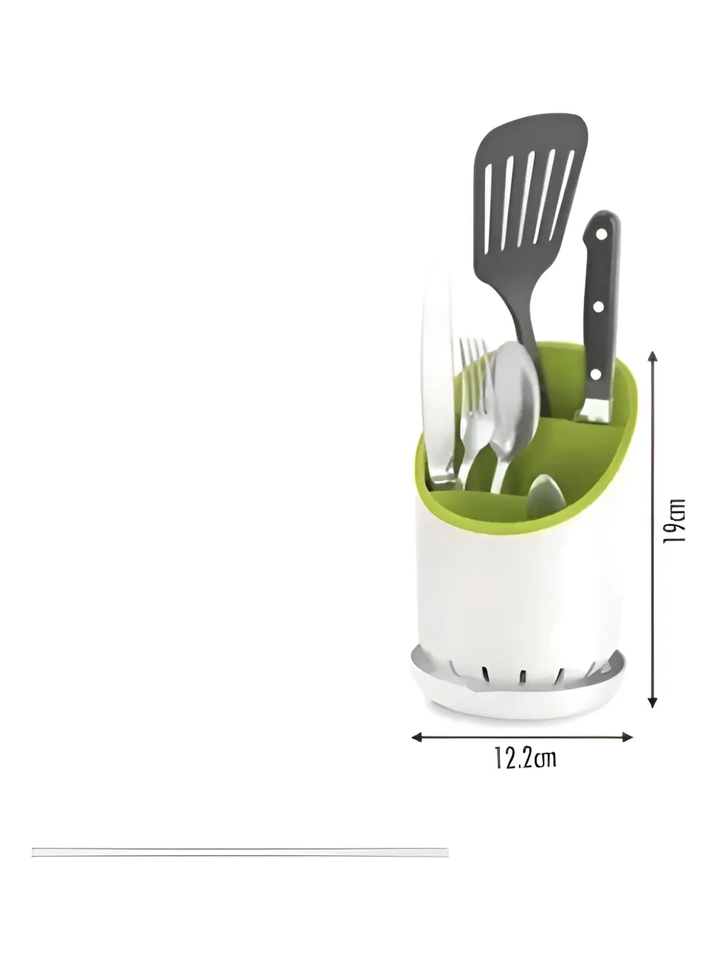 Escurridor de Cubiertos Secador y Organizador con Compartimentos Pl stico Blanco y Verde-4