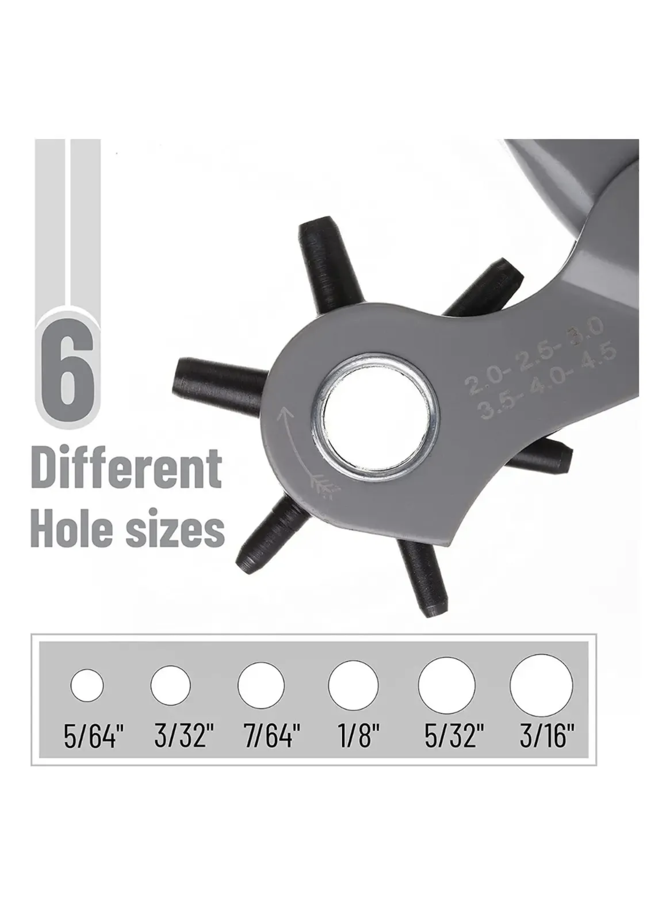 Alicate Perforador de Cuero 6 Tama os para Cinturones y Ojetillos-3