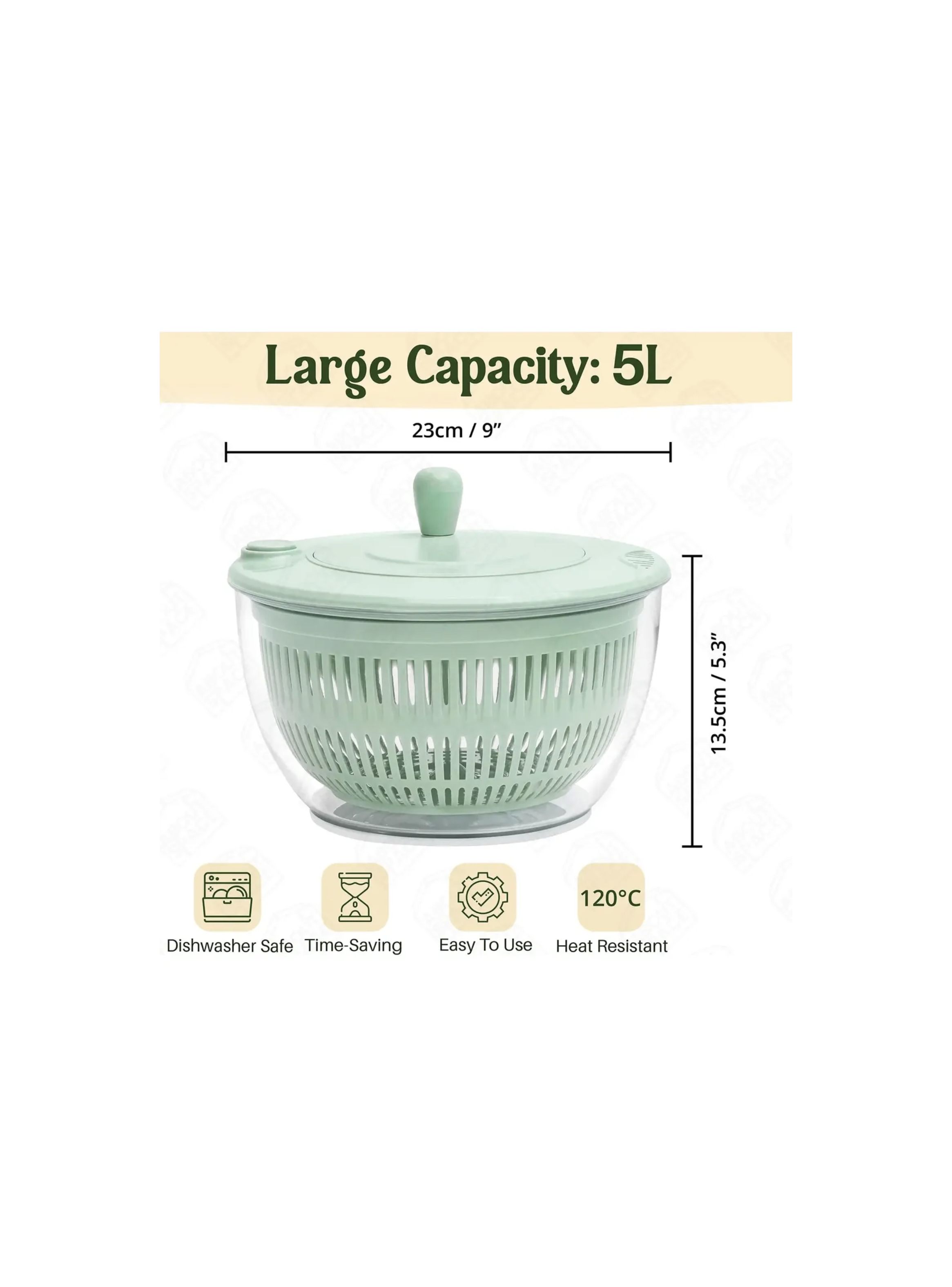 Secadora de Lechuga Centrifugadora Rallador Escurridor Cuchilla-2