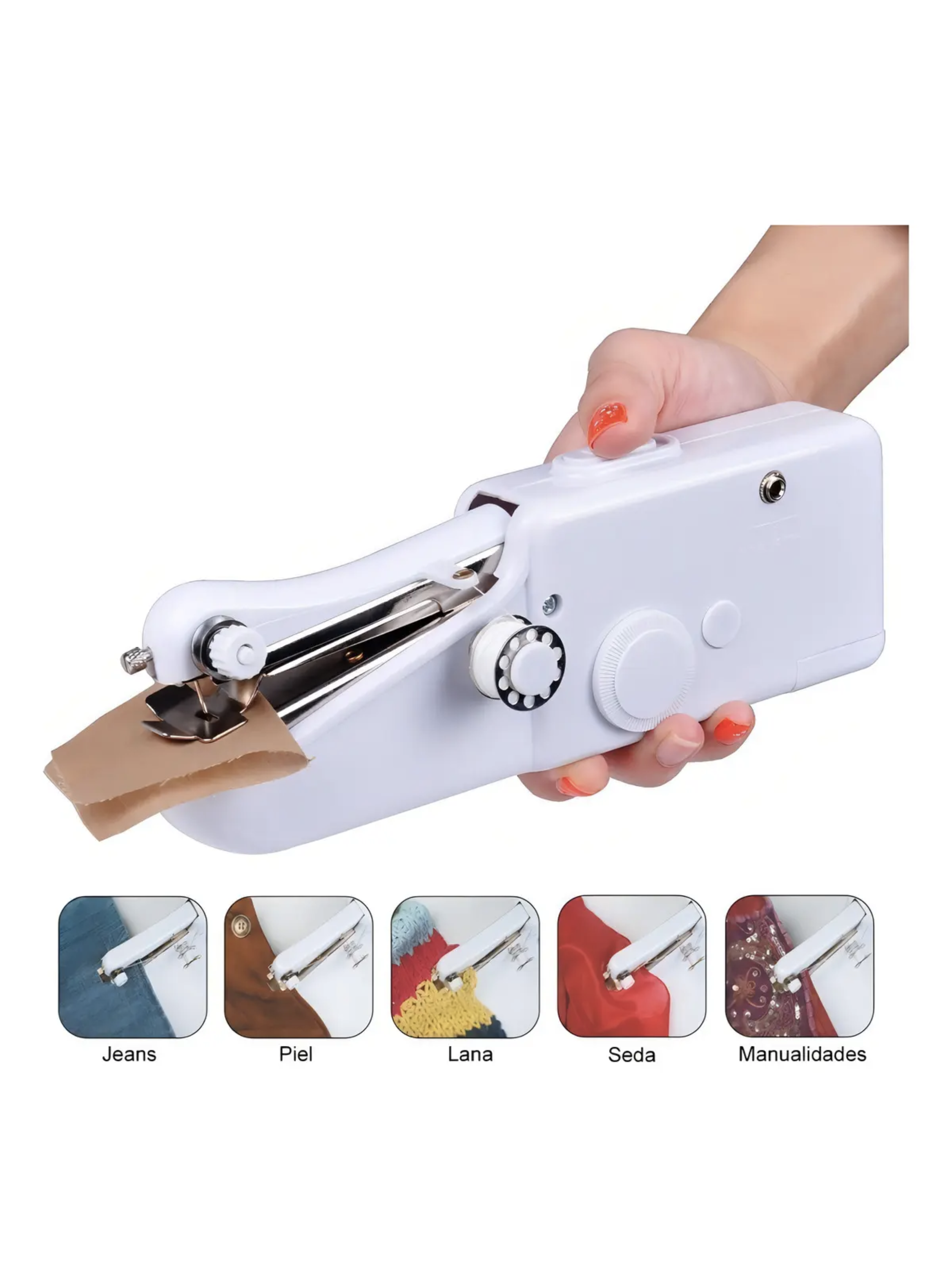 Mini M quina De Coser Port til Handy Stitch Blanca A Pilas-5