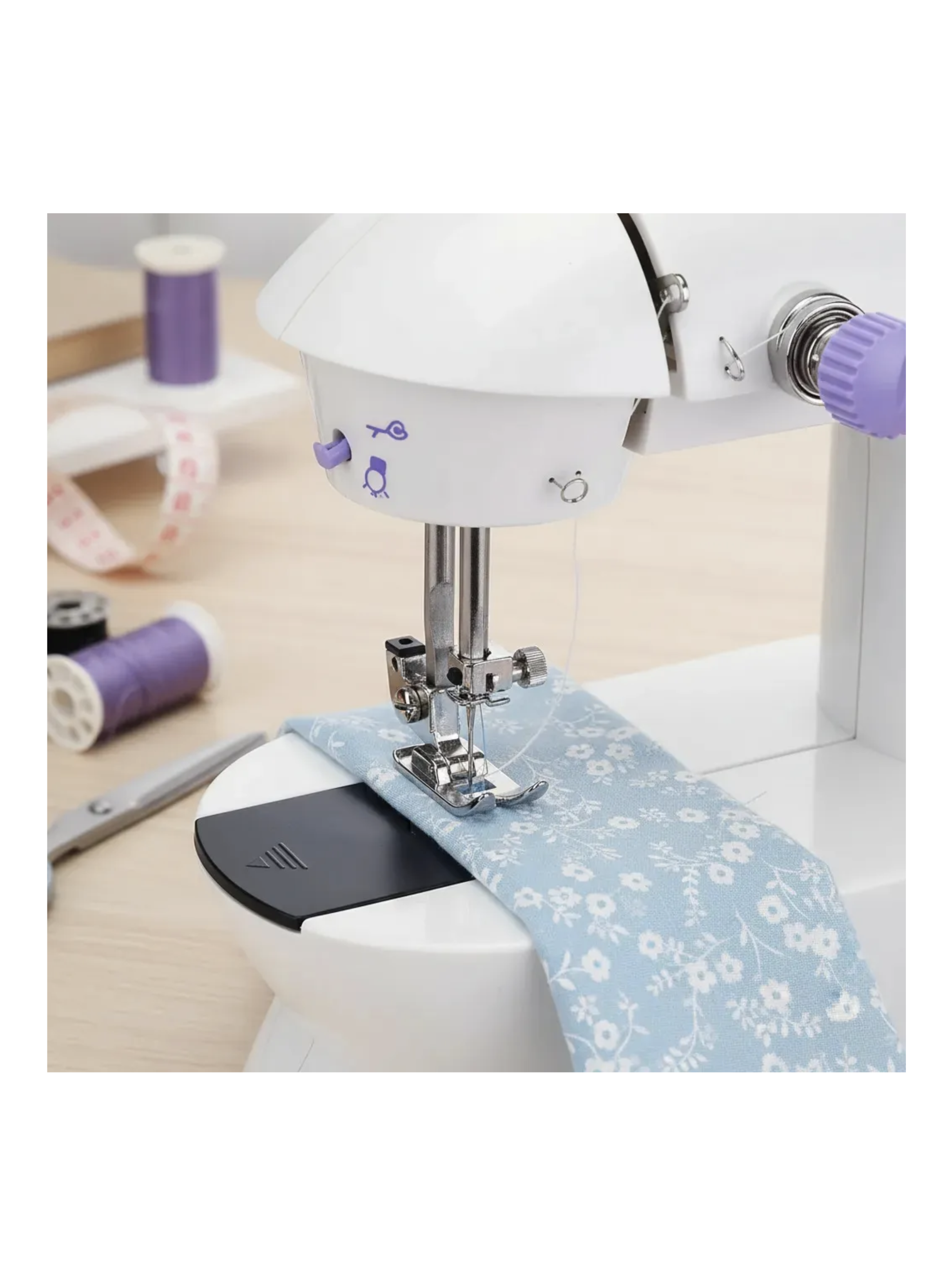 Mini Maquina De Coser Portatil Electrica 2 Velocidades Blanco-4