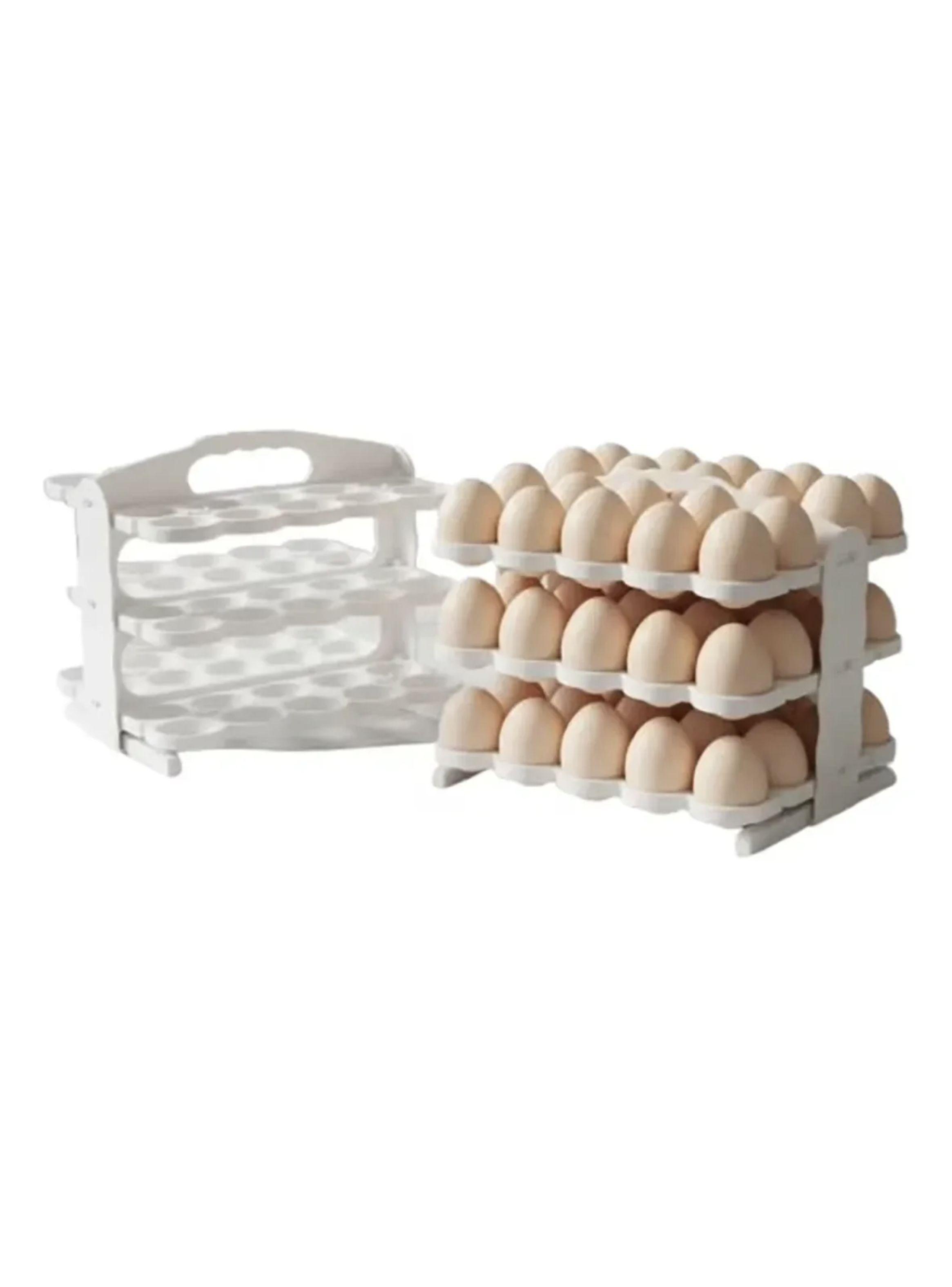 Organizador de huevos 3 niveles 60 unidades blanco-2