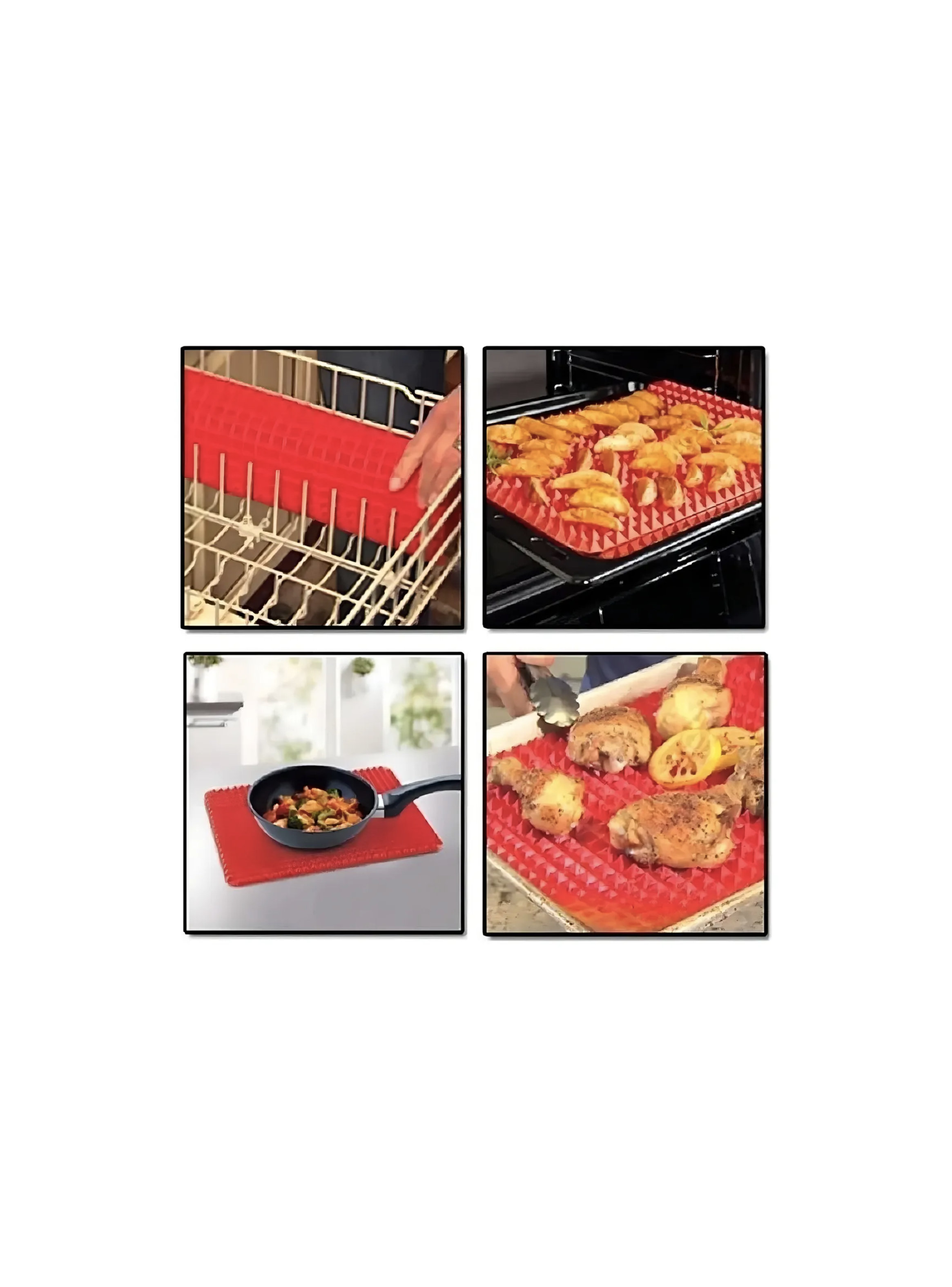Alfombra Silicona Antiadherente para Horno Resistente 41x29 cm Rojo-3