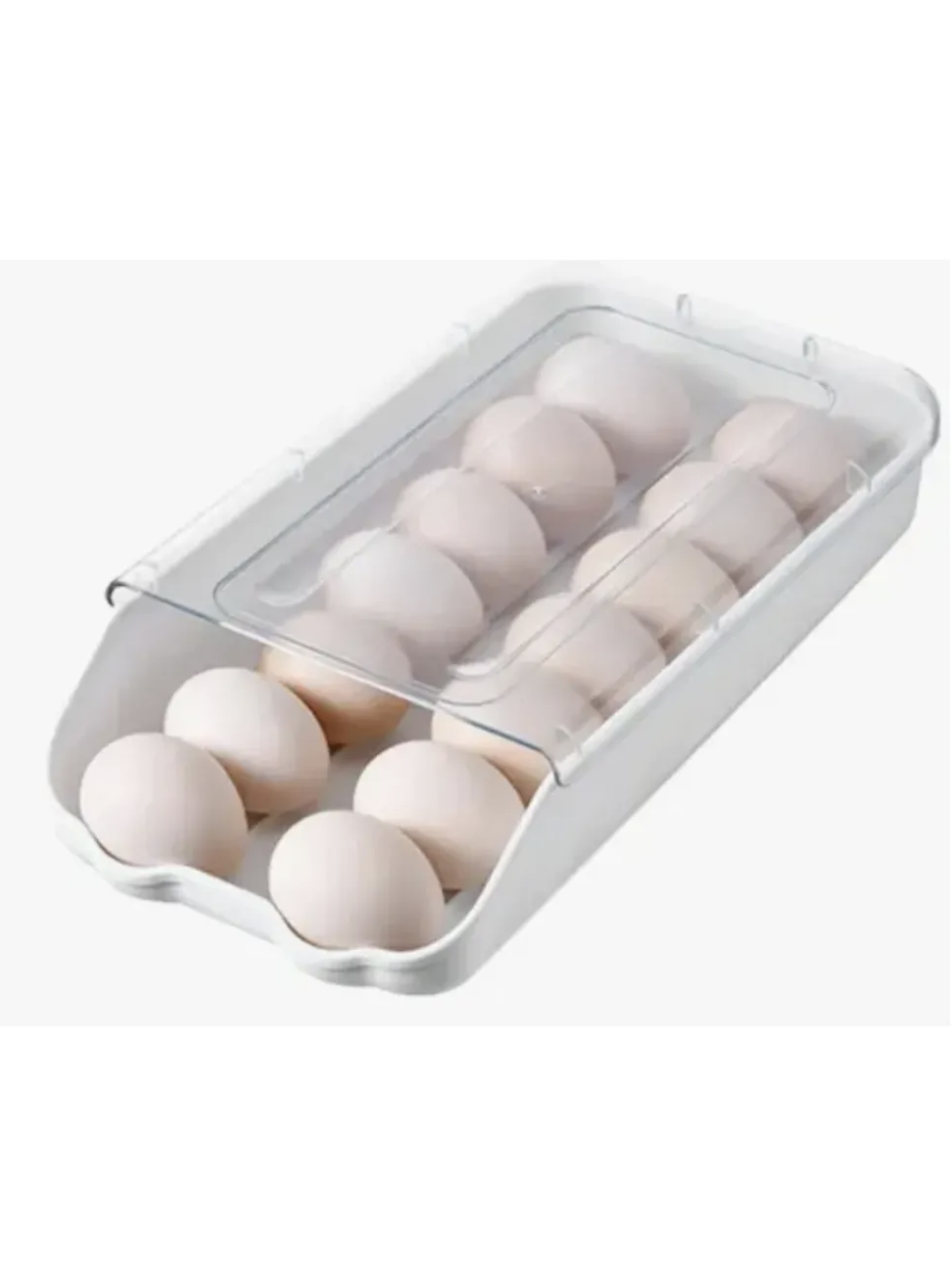 Huevera Pl stica Apilable 14 Huevos con Tapa-0