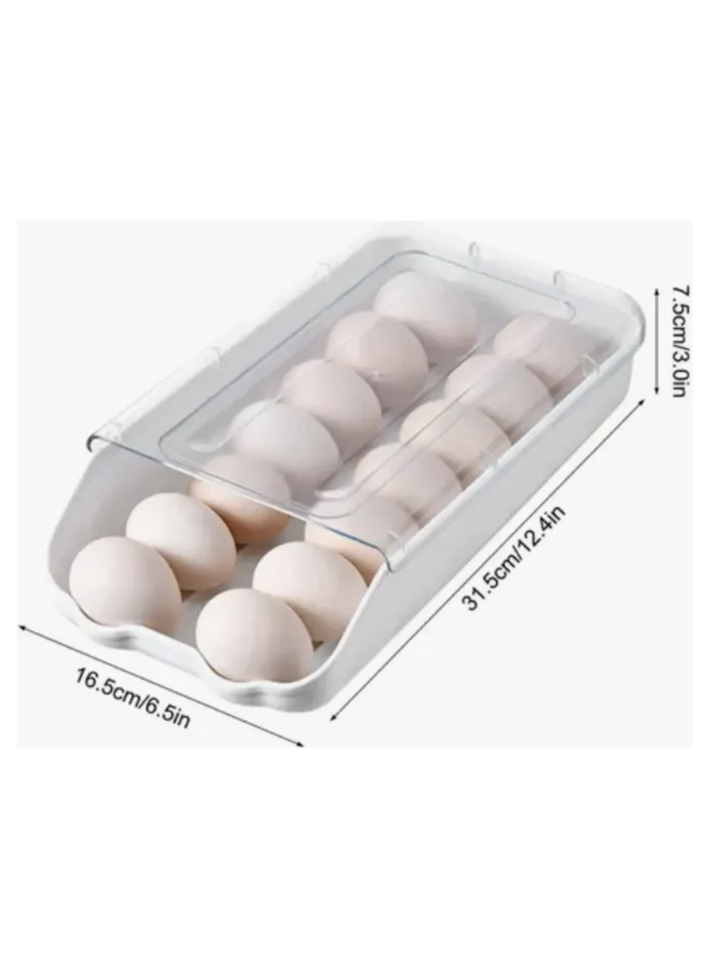 Huevera Pl stica Apilable 14 Huevos con Tapa-3