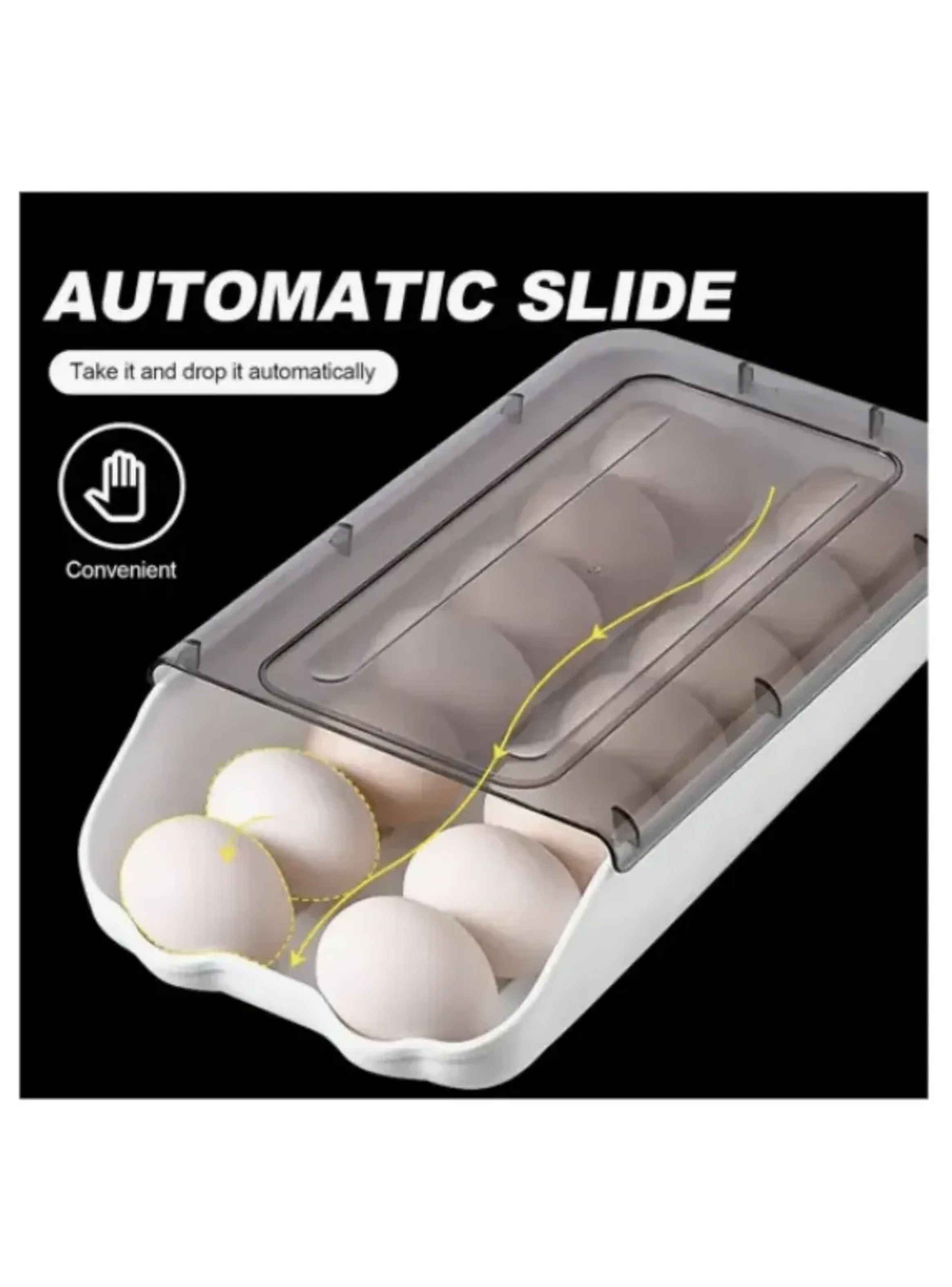 Huevera Pl stica Apilable 14 Huevos con Tapa-4