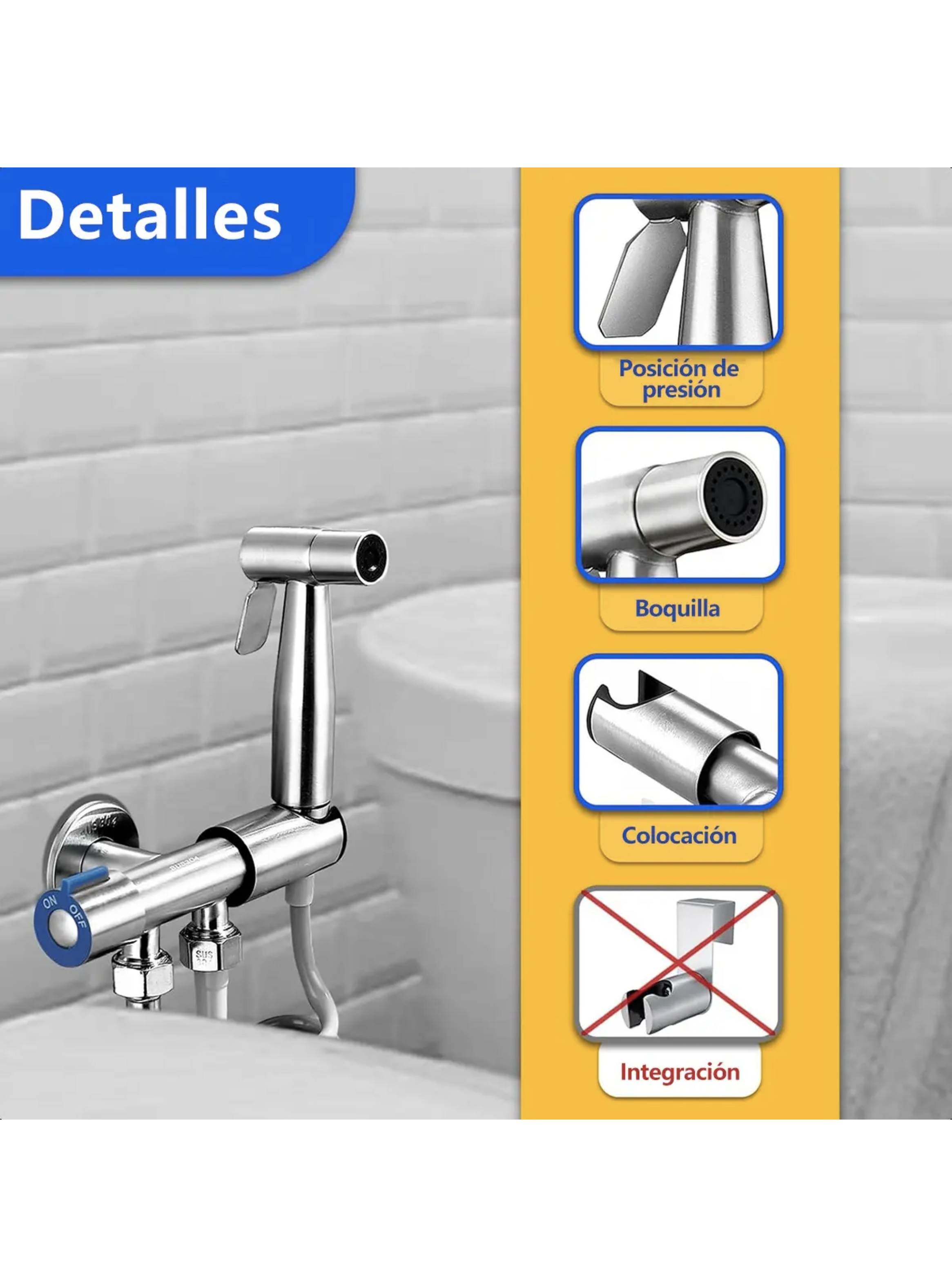 Ducha Bidet Arabe Juego Completo Inodoro Acero Inoxidable-2