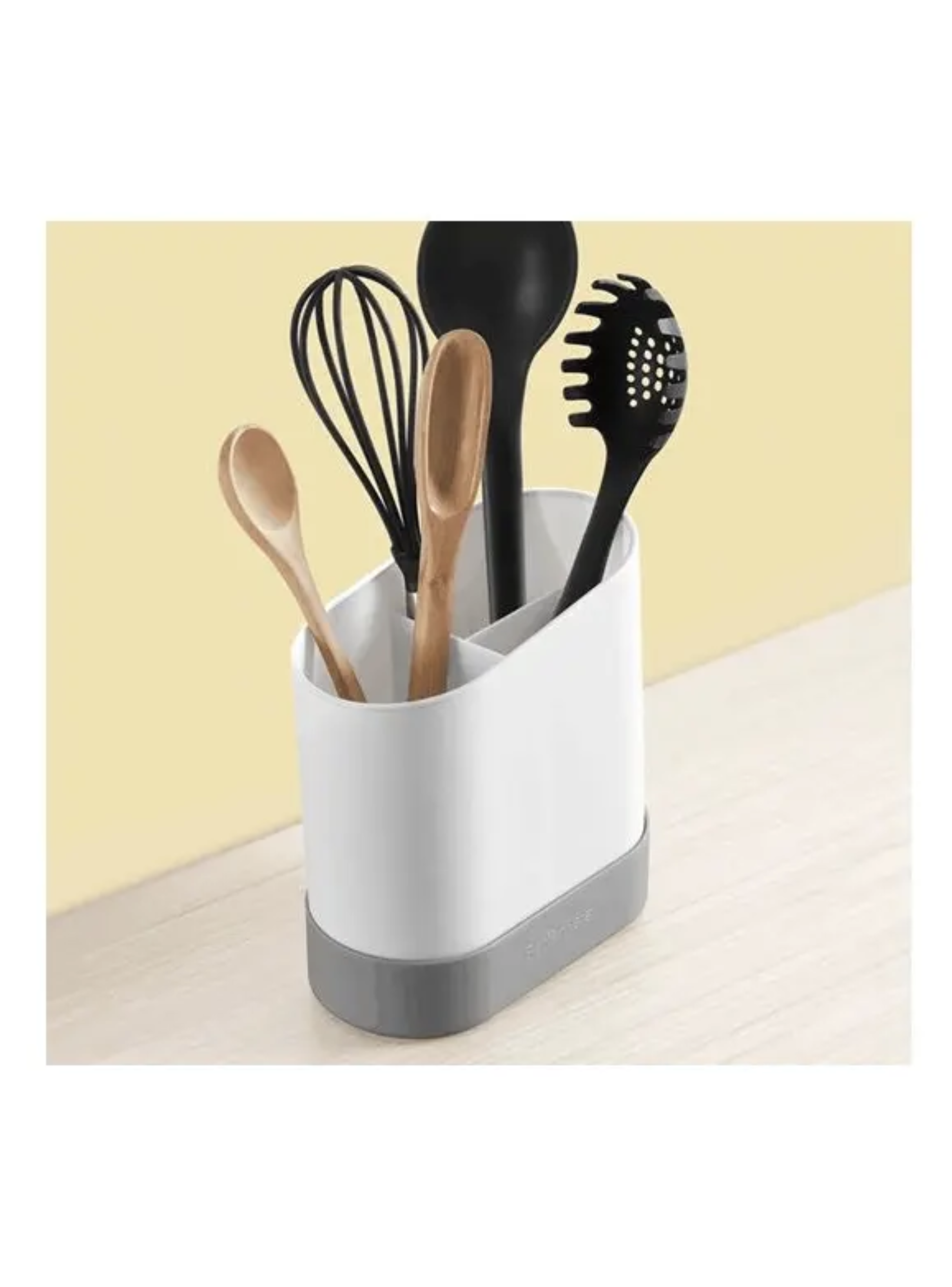 Escurridor Secador Cubierto Utensilio Organizador Servicio Color Blanco Con Gris-5
