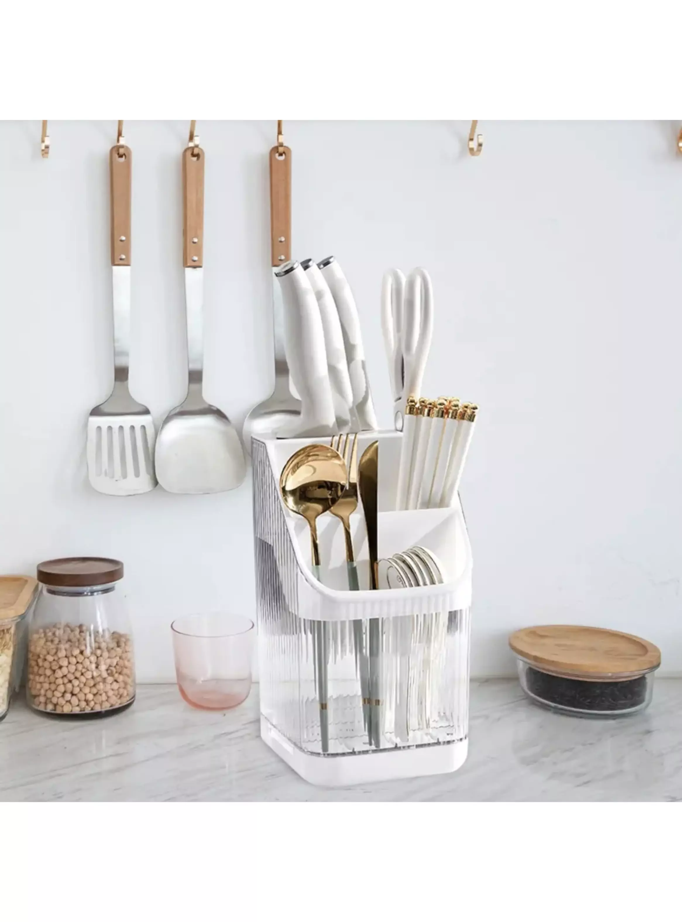 Set Organizador De Utensilios Cocina Escurridor De Cubiertos-3