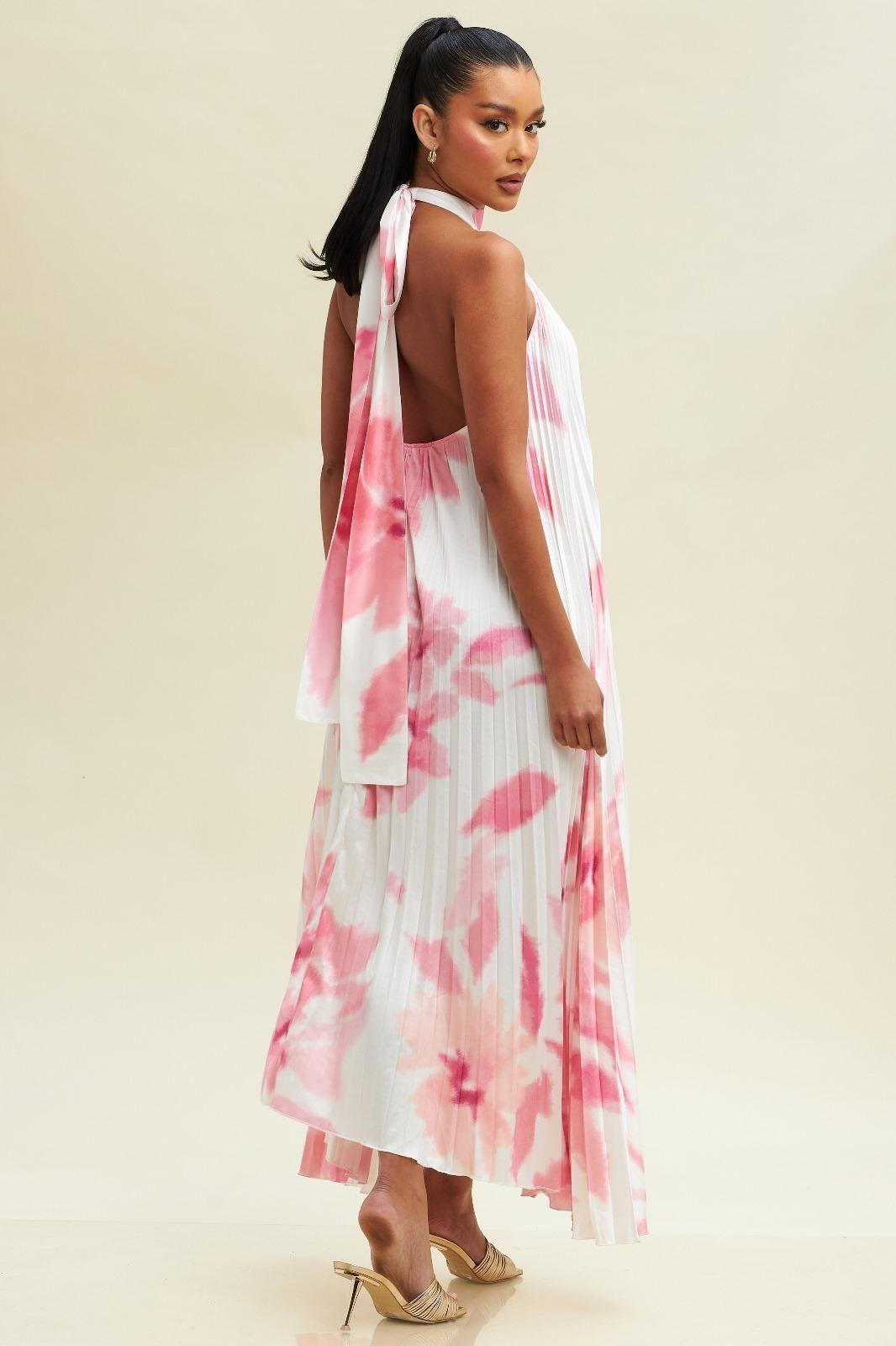 VESTIDO CUELLO AMARRE PLISADO NRG-1