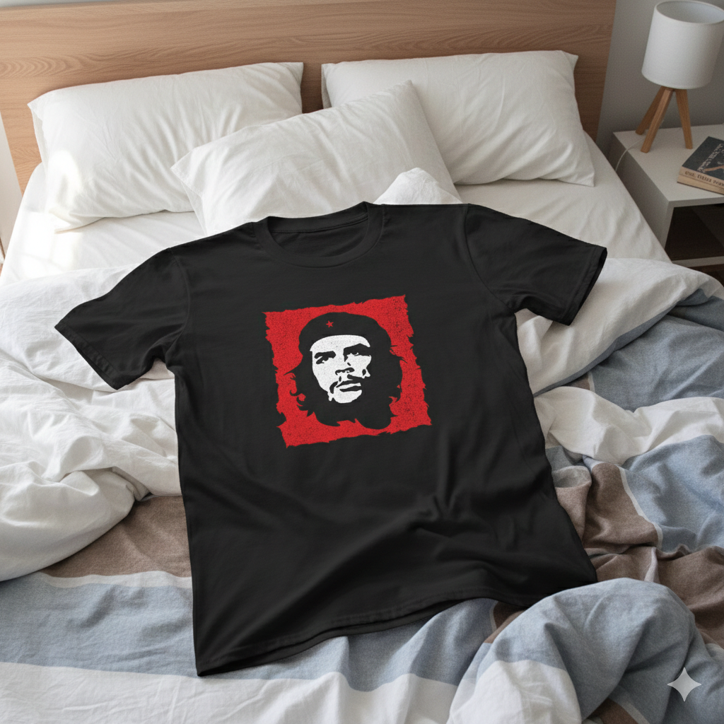 Polera Negra Che Guevara Estampada 100% Algodón estilo-6