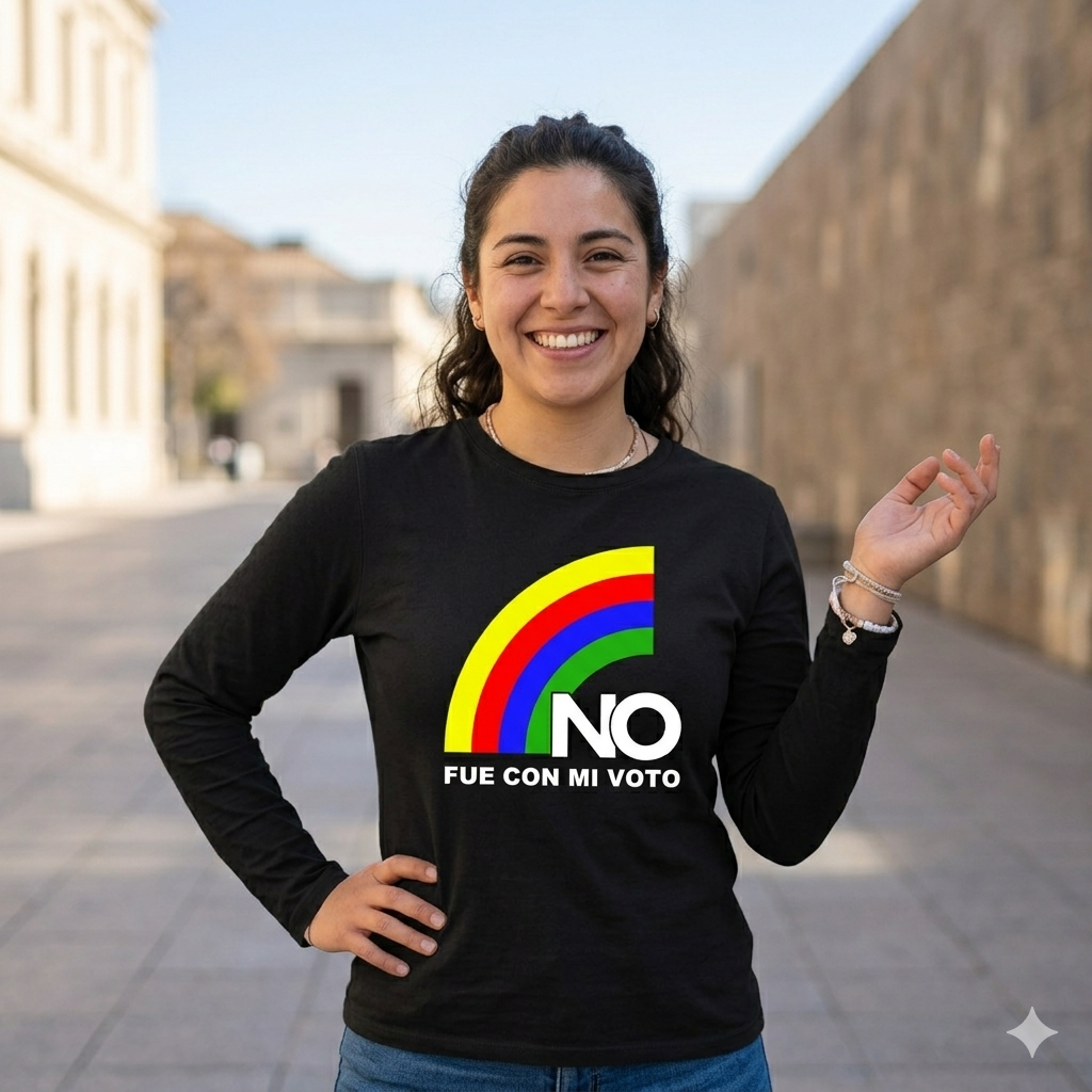 Polera Manga Larga NO Fue Con Mi Voto Estampada 100% Algodón-3