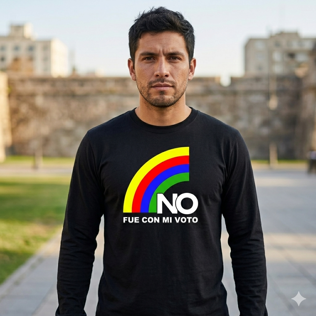 Polera Manga Larga NO Fue Con Mi Voto Estampada 100% Algodón-4