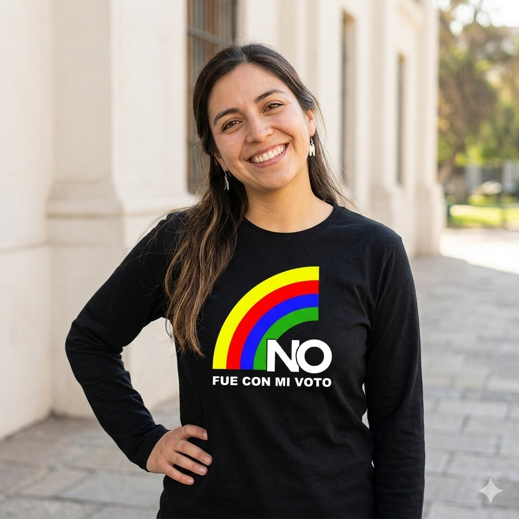 Polera Manga Larga NO Fue Con Mi Voto Estampada 100% Algodón-5