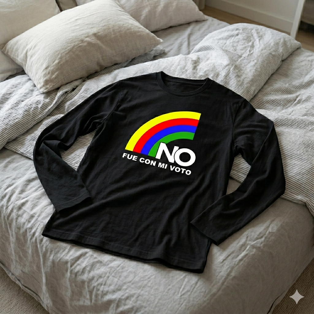 Polera Manga Larga NO Fue Con Mi Voto Estampada 100% Algodón-6