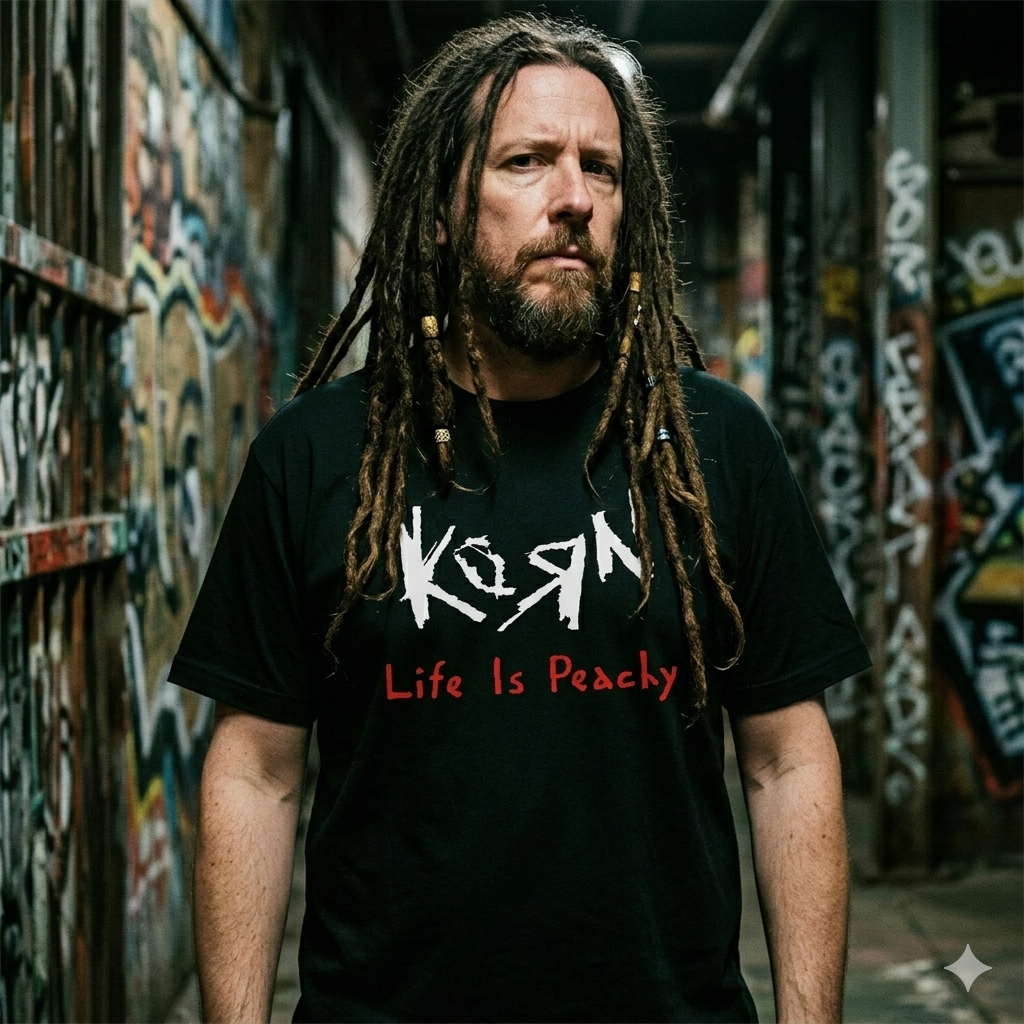 Polera Negra KoRn Life is Peachy Estampada 100% Algodón Estilo Rock Nu Metal-4