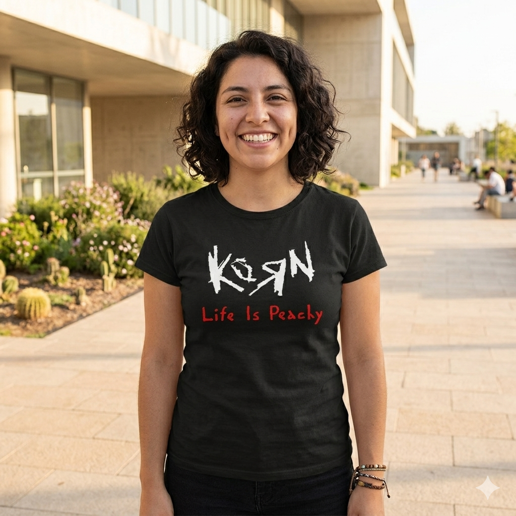 Polera Negra KoRn Life is Peachy Estampada 100% Algodón Estilo Rock Nu Metal-5