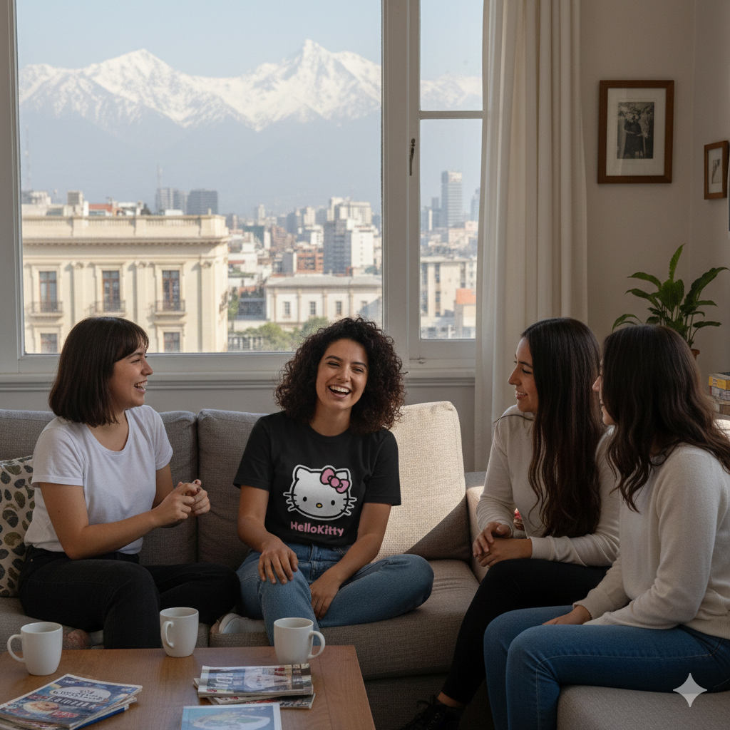 Polera Negra Hello Kitty Rosada Estampada 100% Algodón Estilo Vintage-4