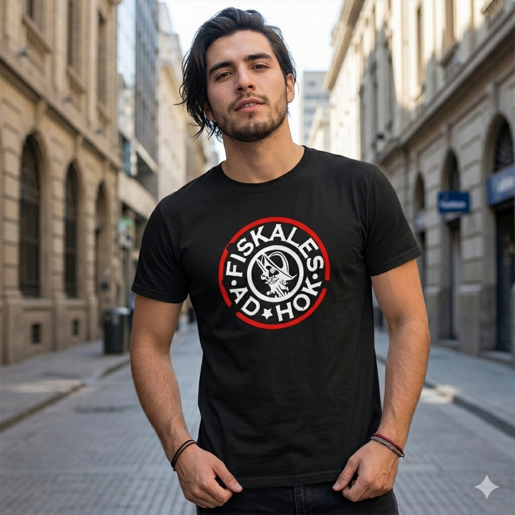 Polera Negra Fiskales Ad-Hok Estampada 100% Algodón Estilo Punk Rock-2