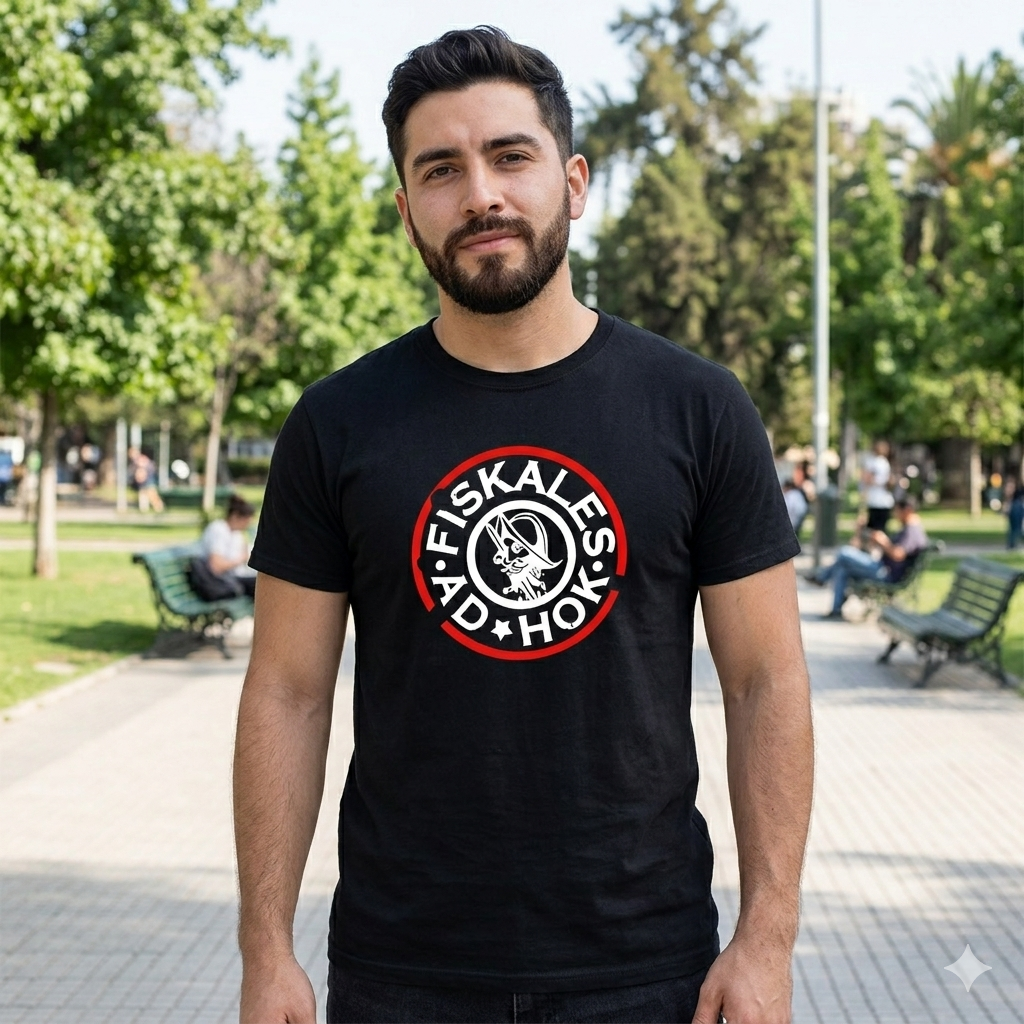 Polera Negra Fiskales Ad-Hok Estampada 100% Algodón Estilo Punk Rock-4