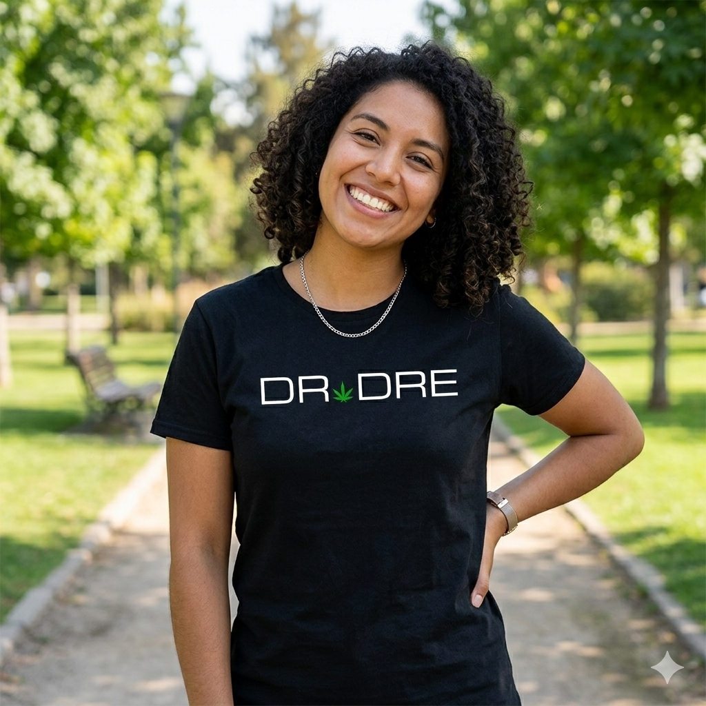 Polera Negra Dr Dre tag Estampada 100% Algodón Estilo Hip Hop-5