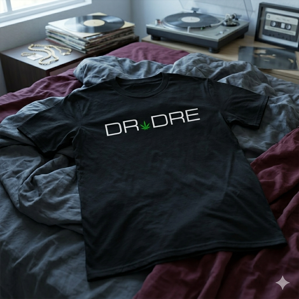 Polera Negra Dr Dre tag Estampada 100% Algodón Estilo Hip Hop-6