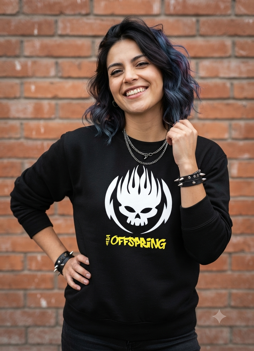 Polerón Negro The Offspring Estampado Estilo Punk Rock-3