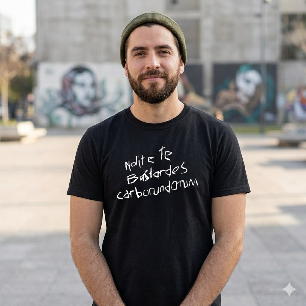 Polera Negra Nolite Te Bastardes Carborundorum Estampada 100% Algodón Estilo June-2