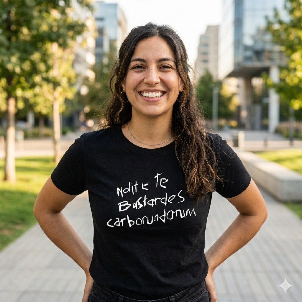 Polera Negra Nolite Te Bastardes Carborundorum Estampada 100% Algodón Estilo June-3