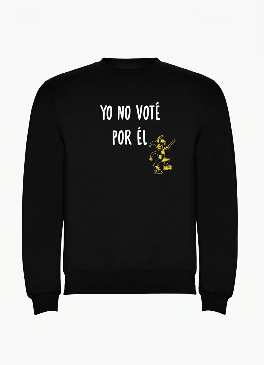 Polerón Negro Yo No Voté Por Él en amarillo Estampado Estilo-0
