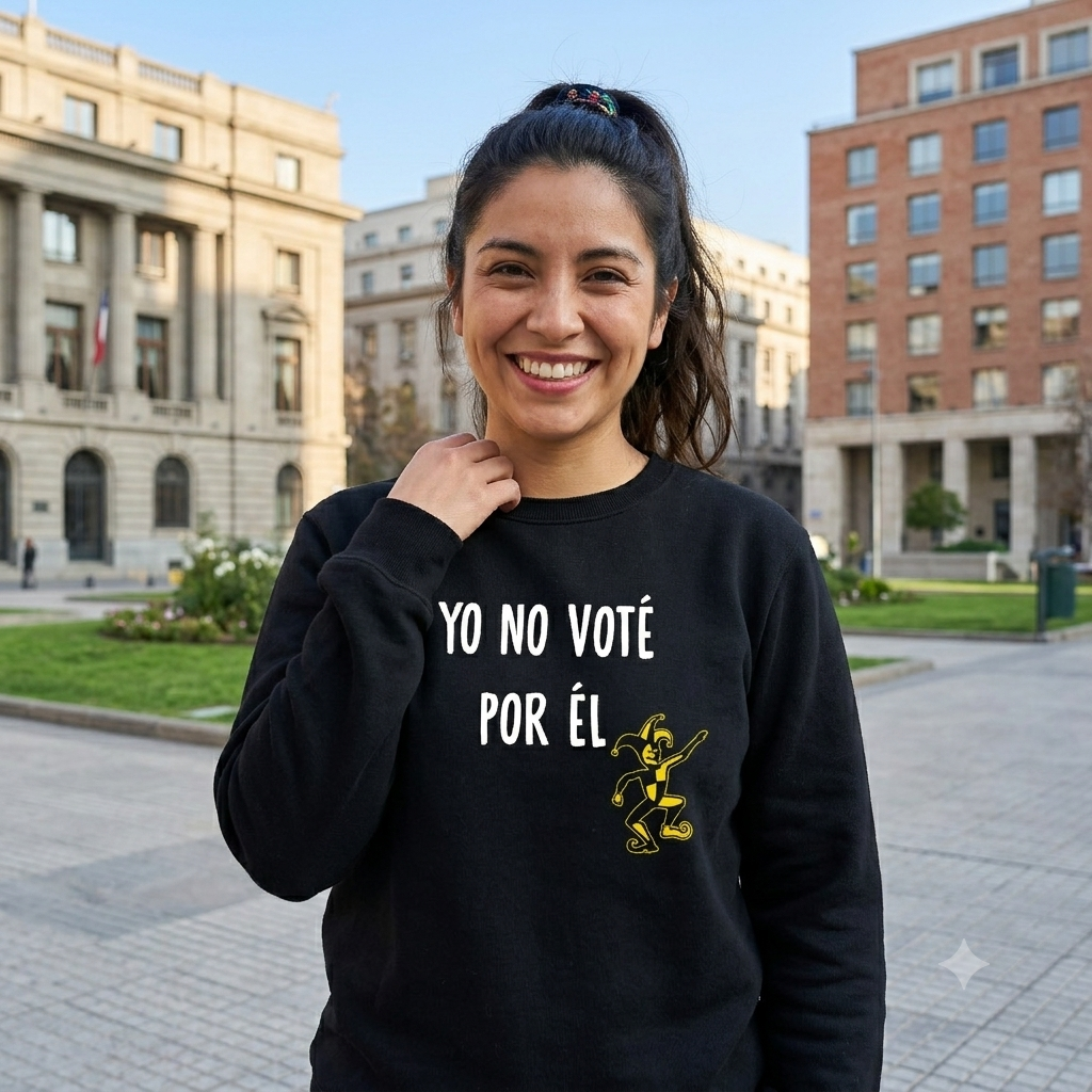 Polerón Negro Yo No Voté Por Él en amarillo Estampado Estilo-3