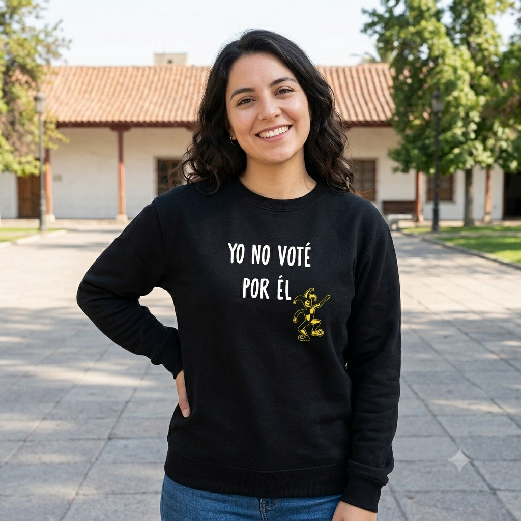 Polerón Negro Yo No Voté Por Él en amarillo Estampado Estilo-5