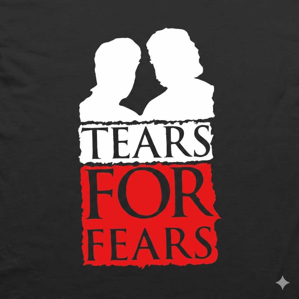 Polera Negra Tears For Fears Estampada 100% Algodón Estilo 80s-2