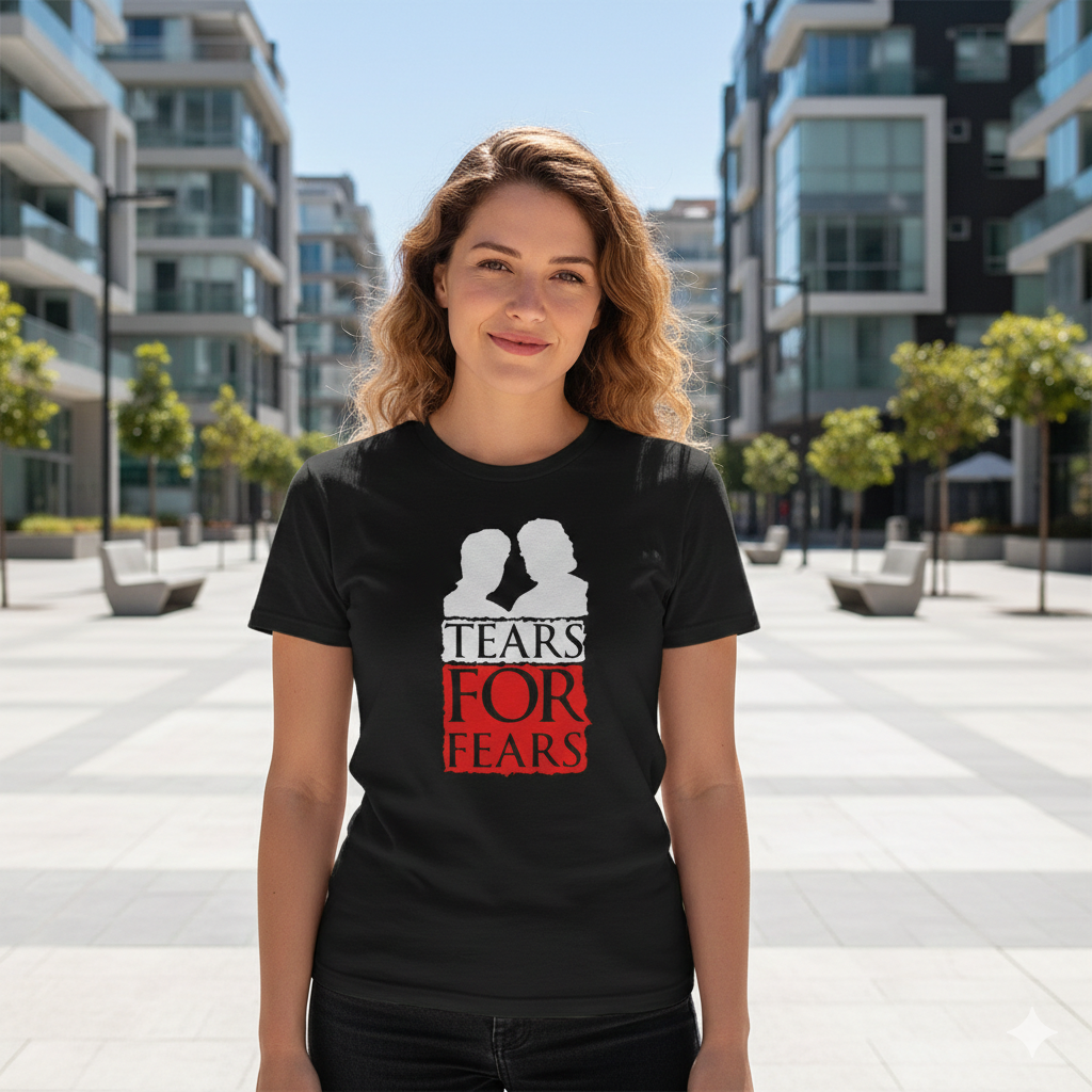 Polera Negra Tears For Fears Estampada 100% Algodón Estilo 80s-6