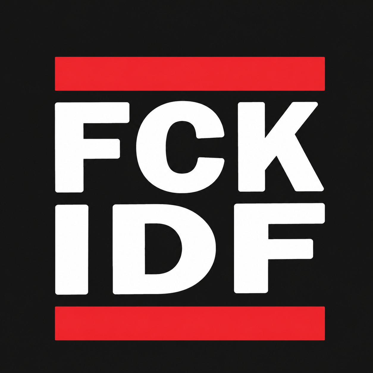 Polera Negra FCK IDF Pro Palestina Estampada 100% Algodón-1