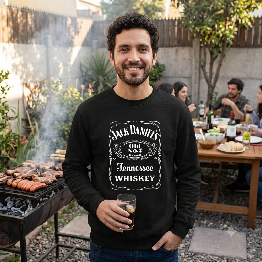 Polerón Negro Jack Daniel's Estampado Estilo Whiskey-2