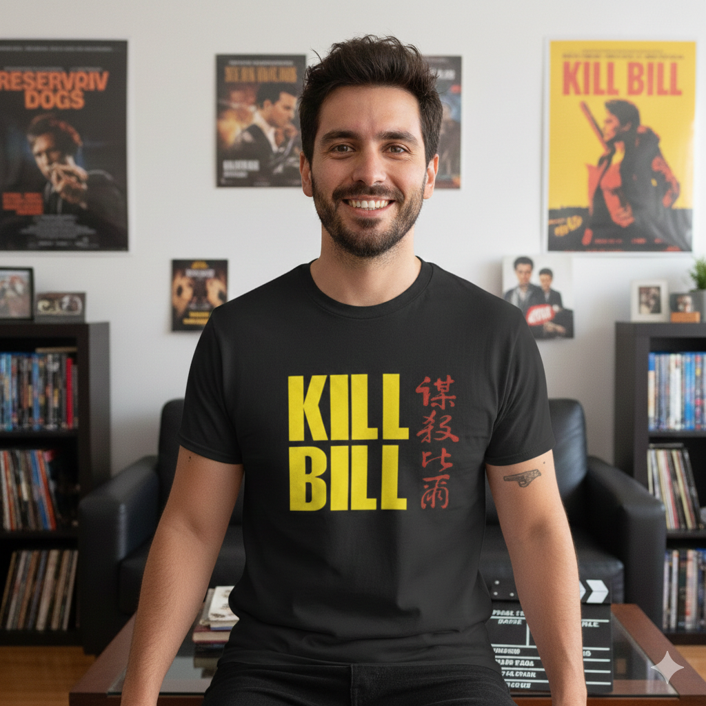 Polera Negra Kill Bill Chino Estampada 100% Algodón Estilo Películas-4