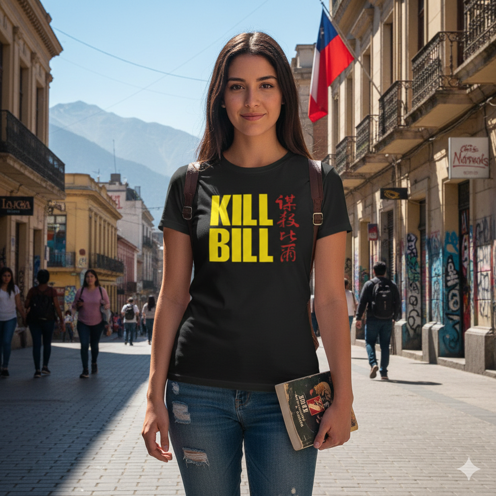 Polera Negra Kill Bill Chino Estampada 100% Algodón Estilo Películas-5