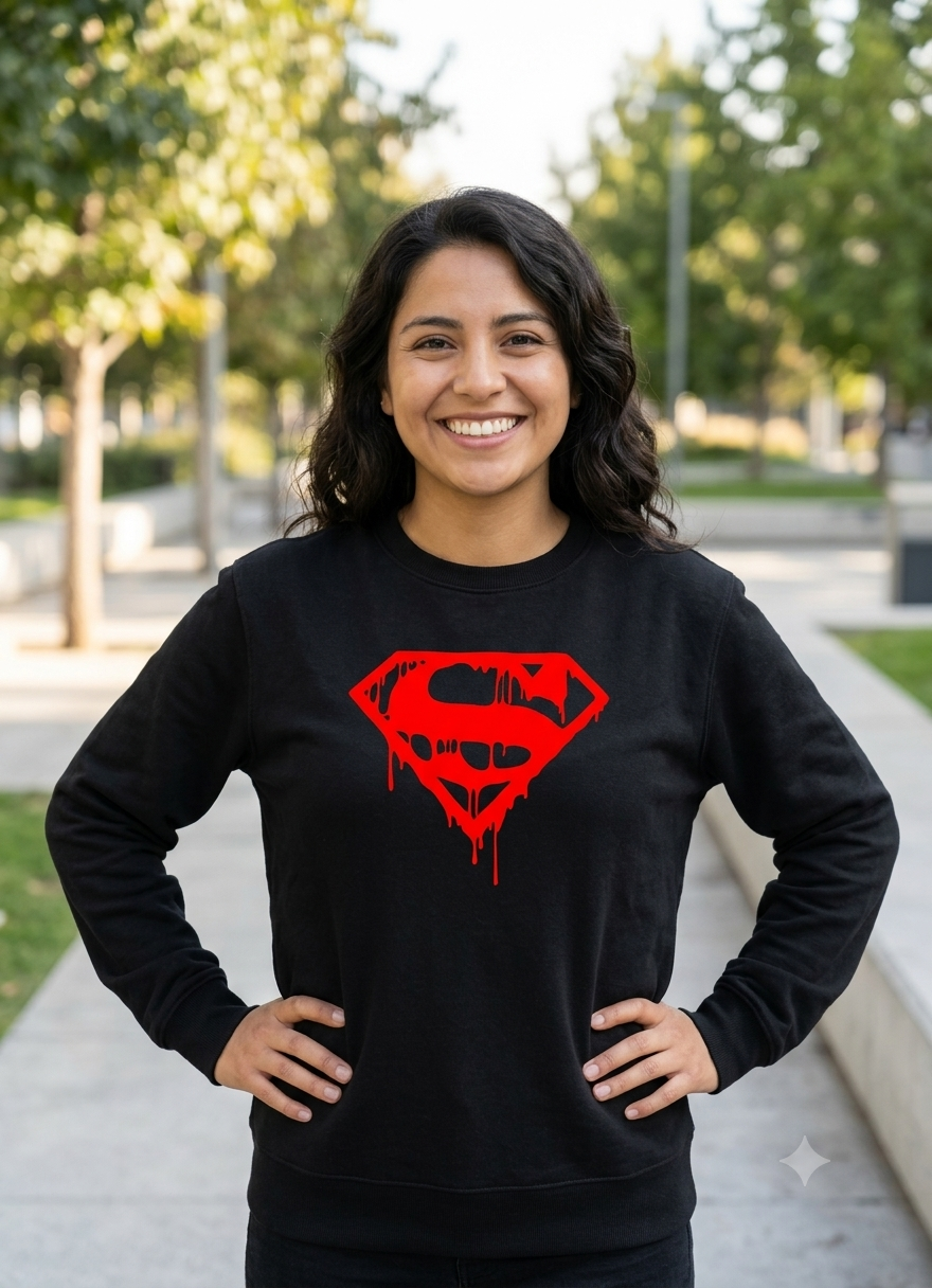 Polerón Negro La Muerte de Superman Estampado Estilo Comic-3
