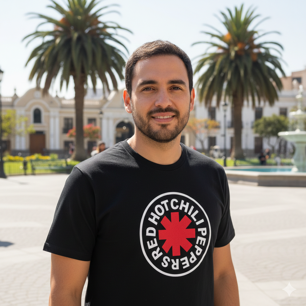 Polera Negra Red Hot Chili Peppers Estampada 100% Algodón Estilo Rock-4