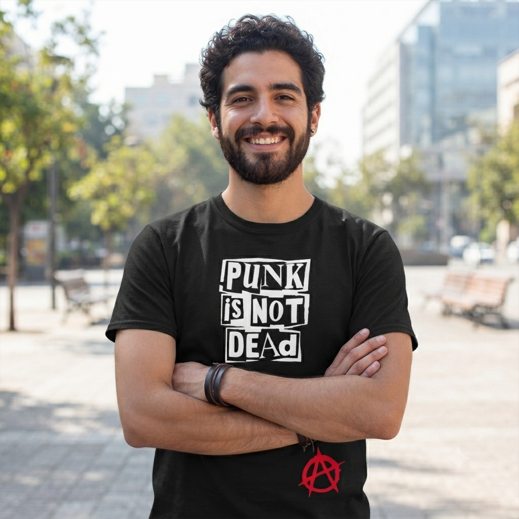 Polera Negra Punk Is Not Dead Estampada 100% Algodón Estilo Punk Rock-2