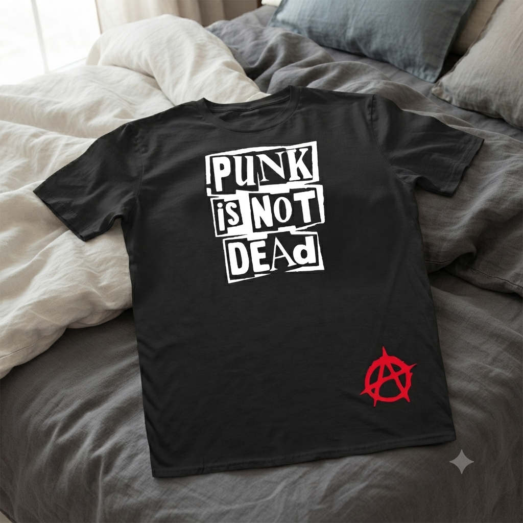 Polera Negra Punk Is Not Dead Estampada 100% Algodón Estilo Punk Rock-4