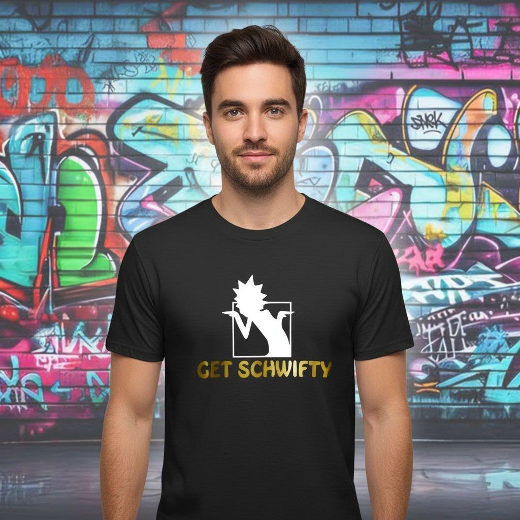 Polera Negra Rick And Morty Get Schwifty Estampada 100% Algodón Estilo Multiversal-2