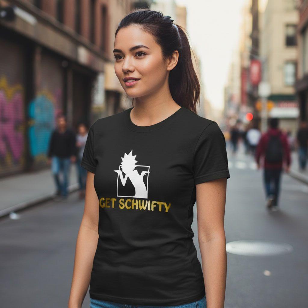 Polera Negra Rick And Morty Get Schwifty Estampada 100% Algodón Estilo Multiversal-3