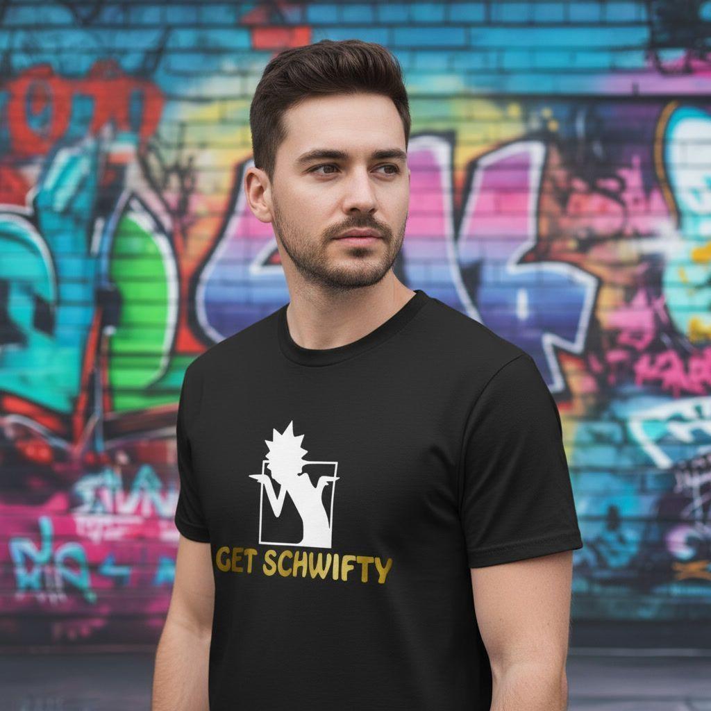 Polera Negra Rick And Morty Get Schwifty Estampada 100% Algodón Estilo Multiversal-4