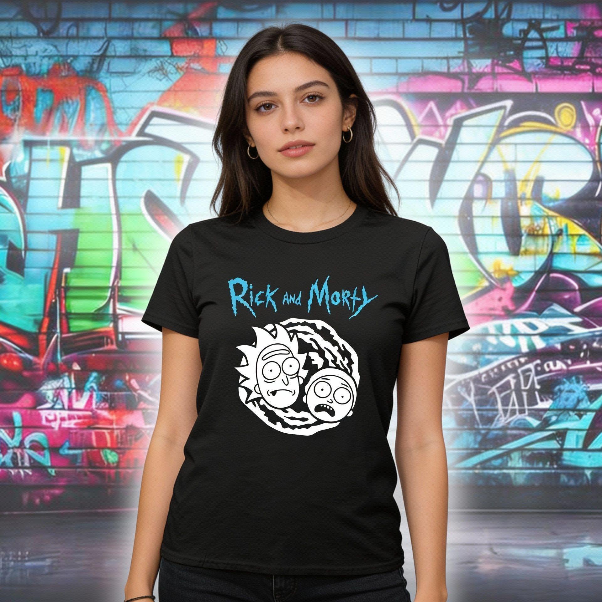 Polera Negra Rick And Morty Estampada 100% Algodón Estilo Multiversal-3