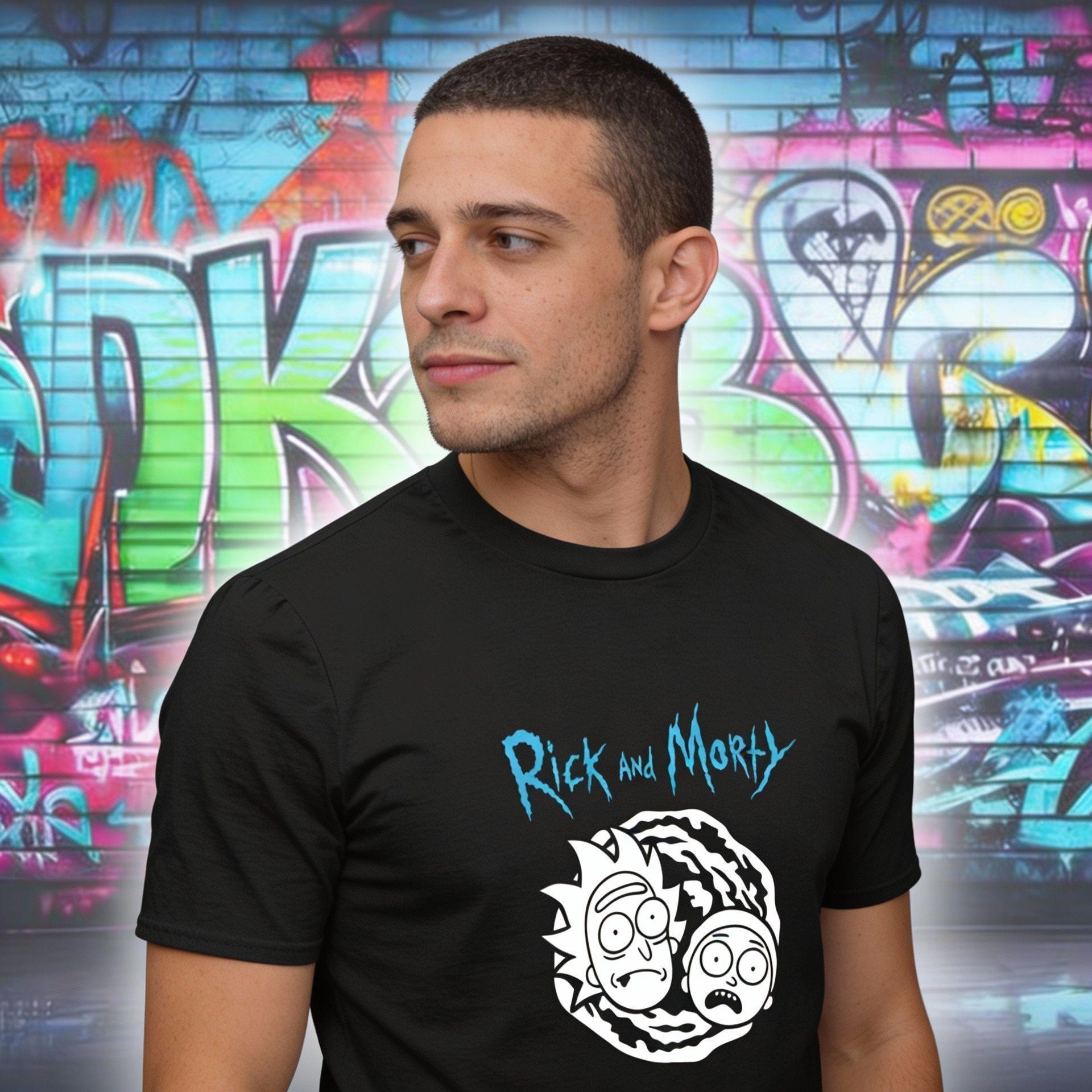 Polera Negra Rick And Morty Estampada 100% Algodón Estilo Multiversal-4