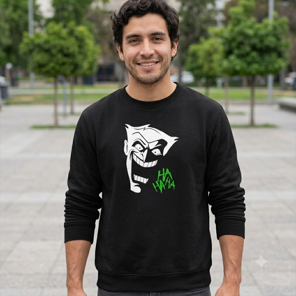 Polerón Negro Joker Serie Batman Estampado Estilo DC Comics-2