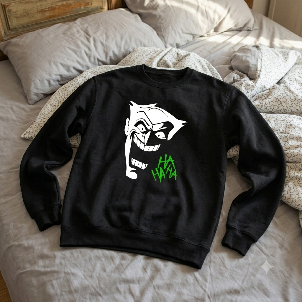 Polerón Negro Joker Serie Batman Estampado Estilo DC Comics-4